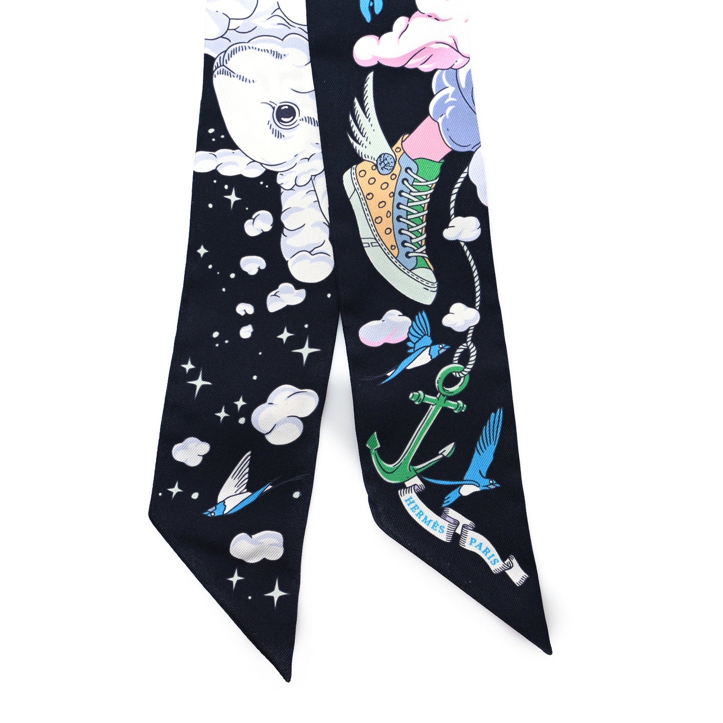 Silk Sur Mon Nuage Twilly Bleu Black Mauve