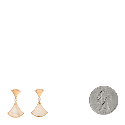 Bulgari 18K Rose Gold Diamond Mother of Pearl Divas' Dream Earrings 2 of 4