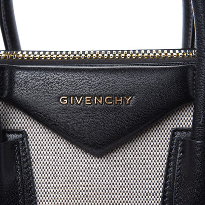 Givenchy Canvas Sugar Goatskin Striped Small Antigona Black 10 of 16