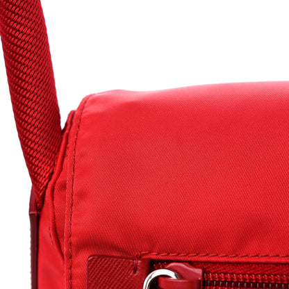 Prada Tessuto Nylon Saffiano Messenger Bag Rosso 10 of 12