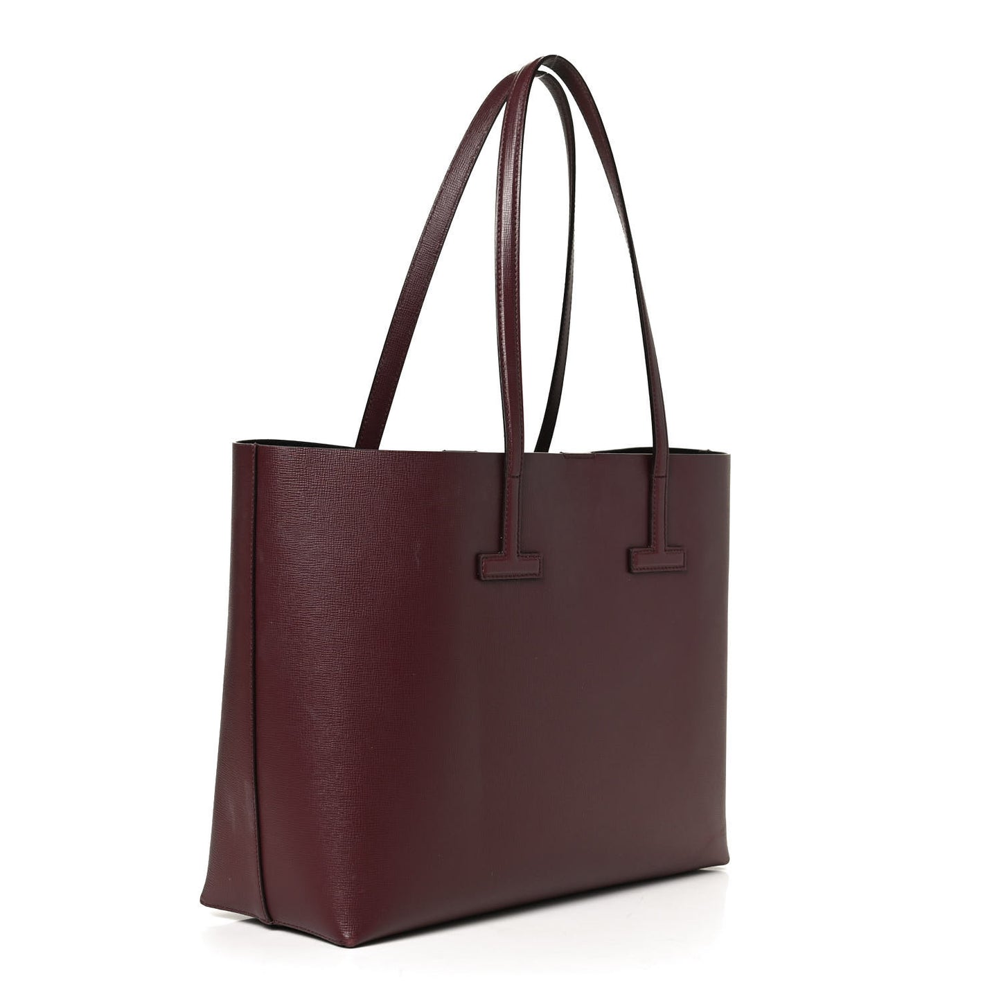 Grained Calfskin Small T Tote Bordeaux