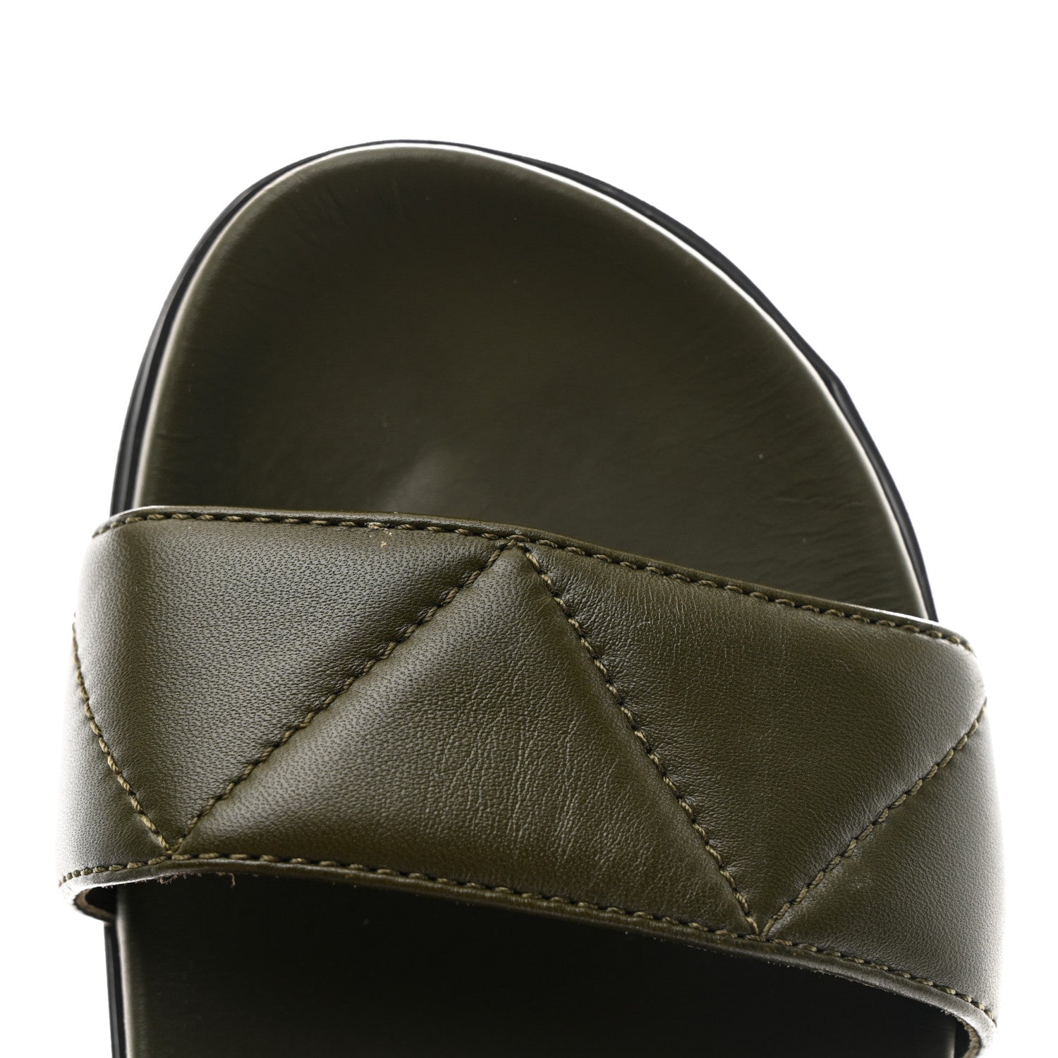 Prada Nappa Quilted Padded Slingback Sandals 40 Militare 10 of 11