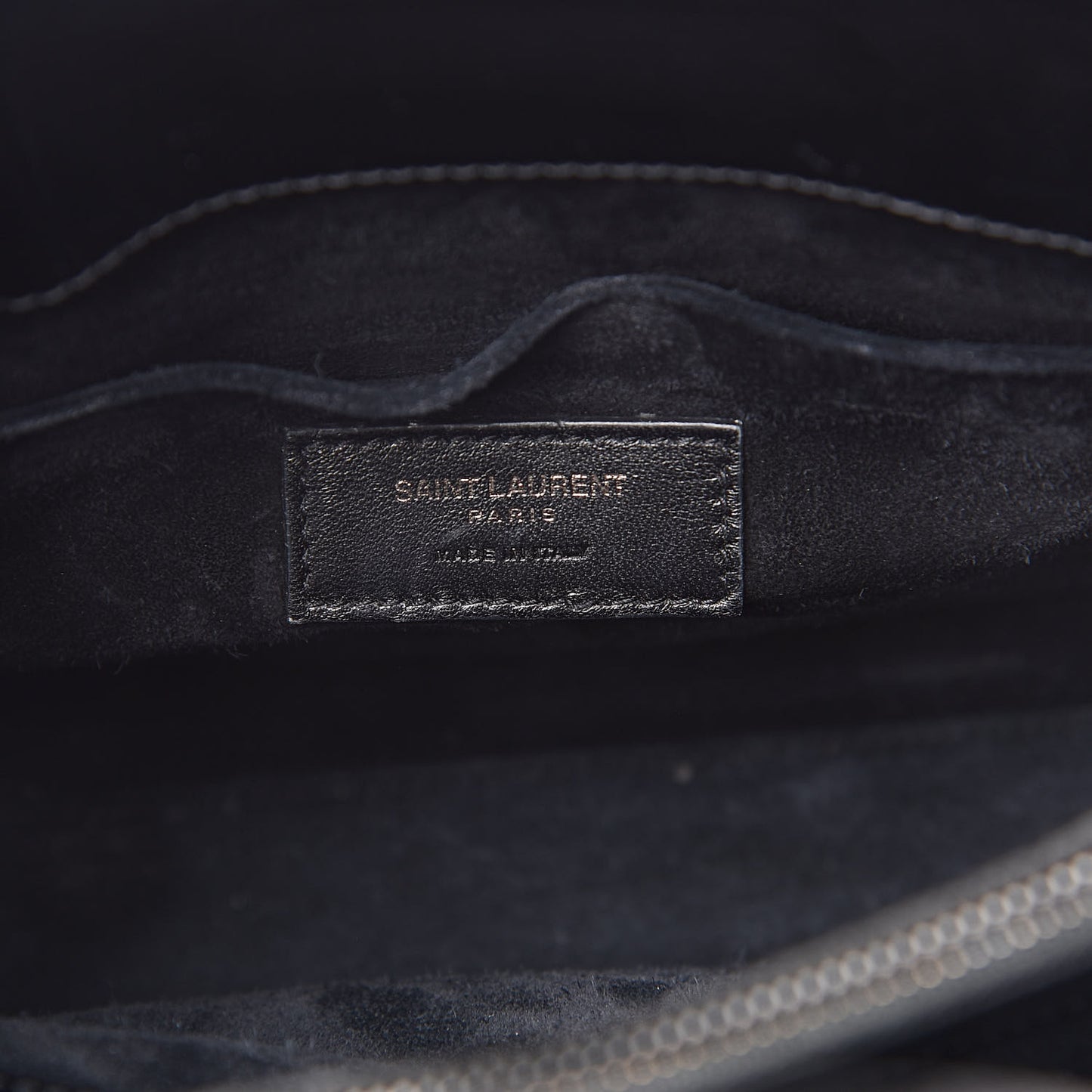 Ribbed Patent Calfskin Baby Sac De Jour Black