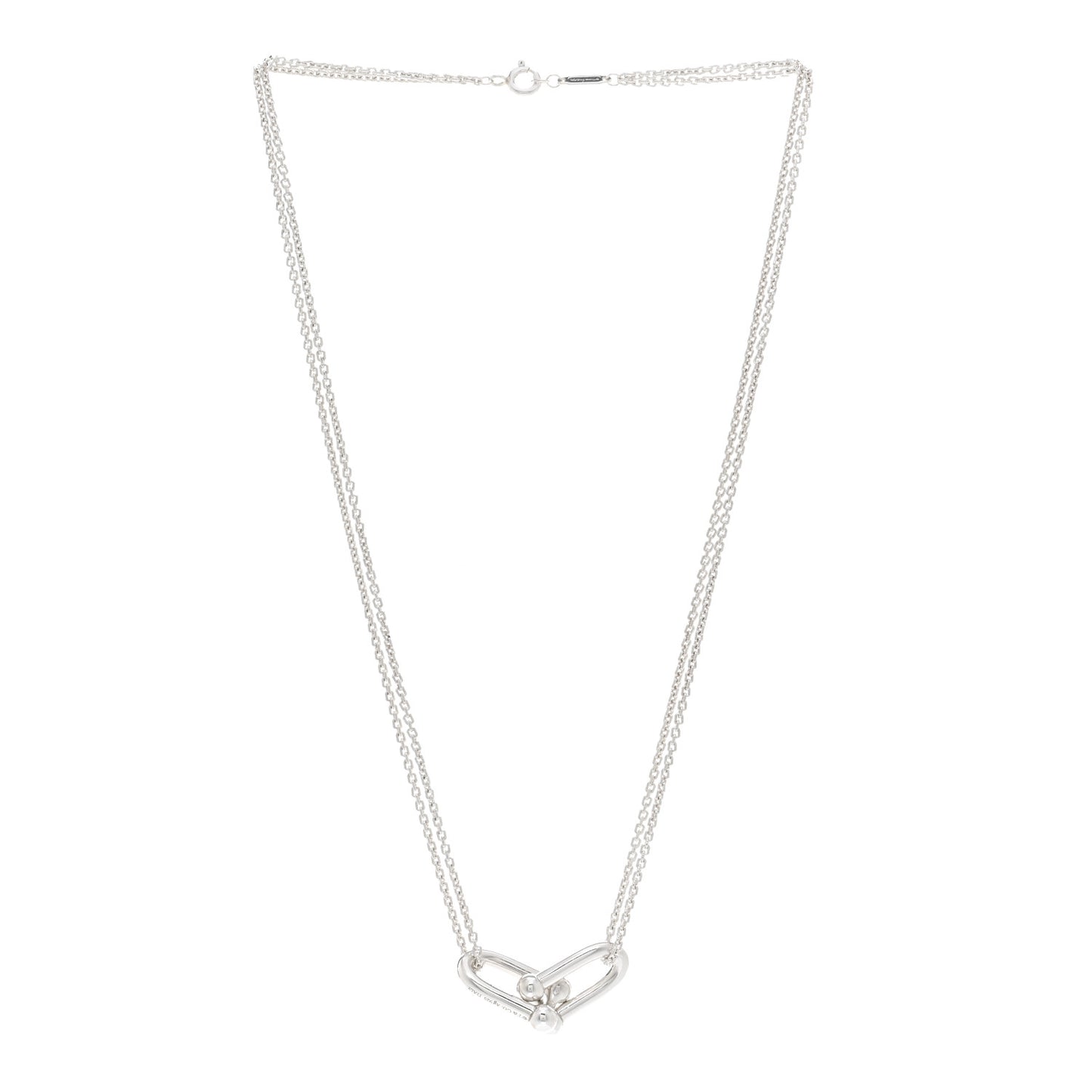 Sterling Silver Double HardWear Link Pendant Necklace