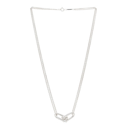 Tiffany Sterling Silver Double HardWear Link Pendant Necklace 3 of 4