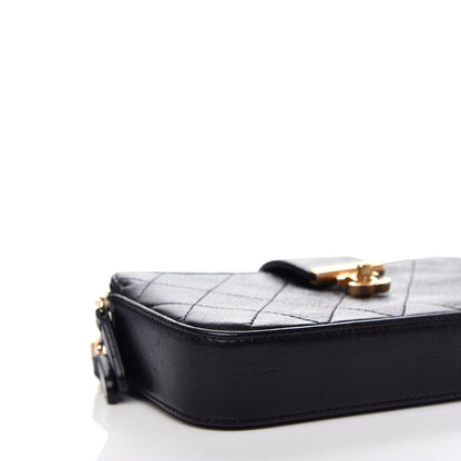 Chanel Goatskin Quilted CC Clutch With Chain Black 9 of 11