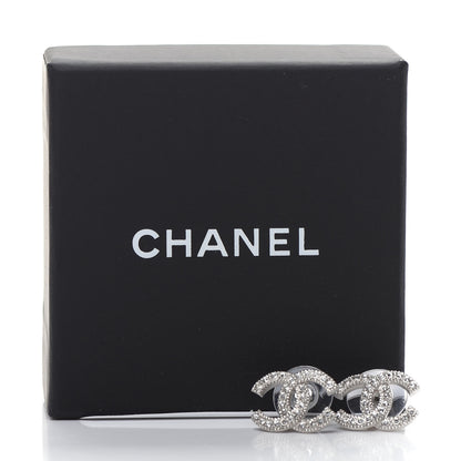 Chanel Crystal CC Earrings Silver 2 of 5