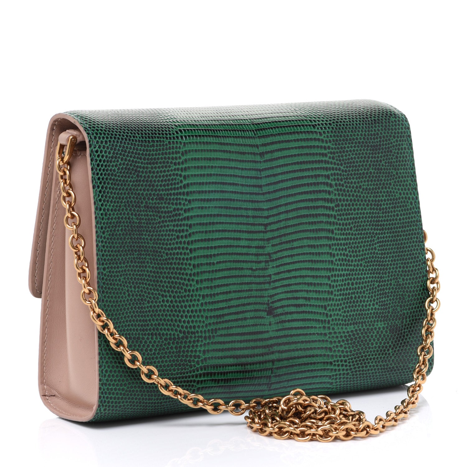 Dolce & Gabbana Iguana Calfskin Embossed Mini Welcome Crossbody Bag Green 3 of 10
