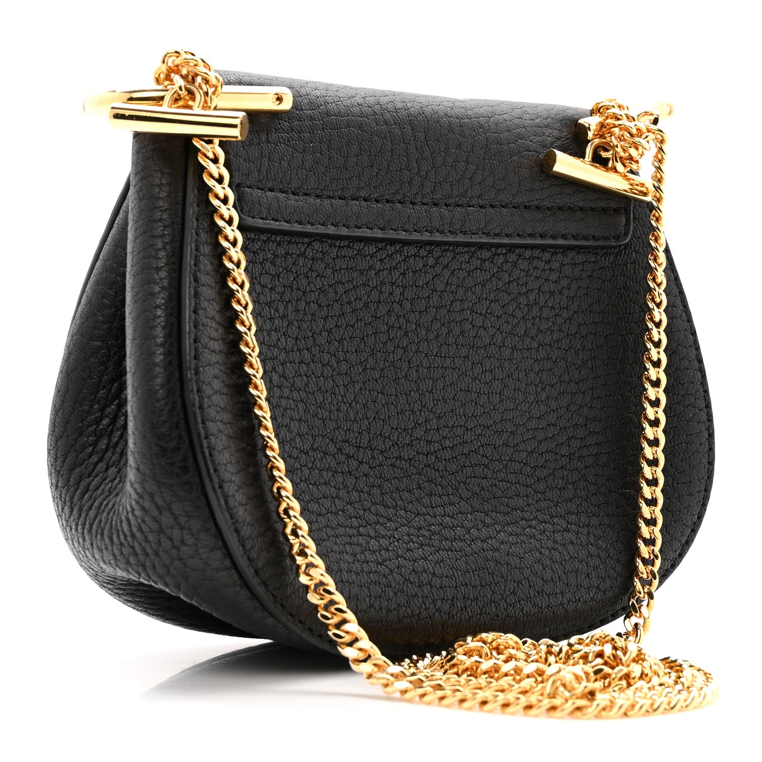 Chloe Grained Lambskin Nano Drew Shoulder Bag Black 1821831