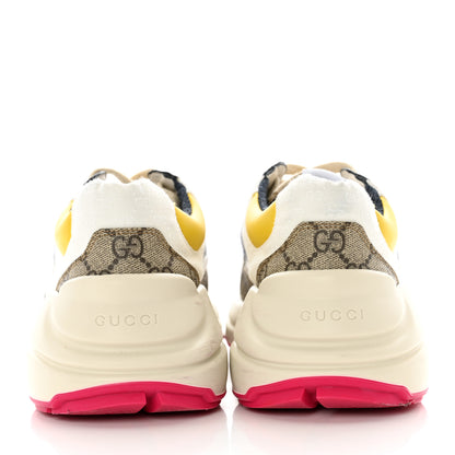 Gucci GG Supreme Monogram Mix Monogram Mens Rhyton Sneakers 5.5 London Blue Beige Sun Yellow 5 of 17