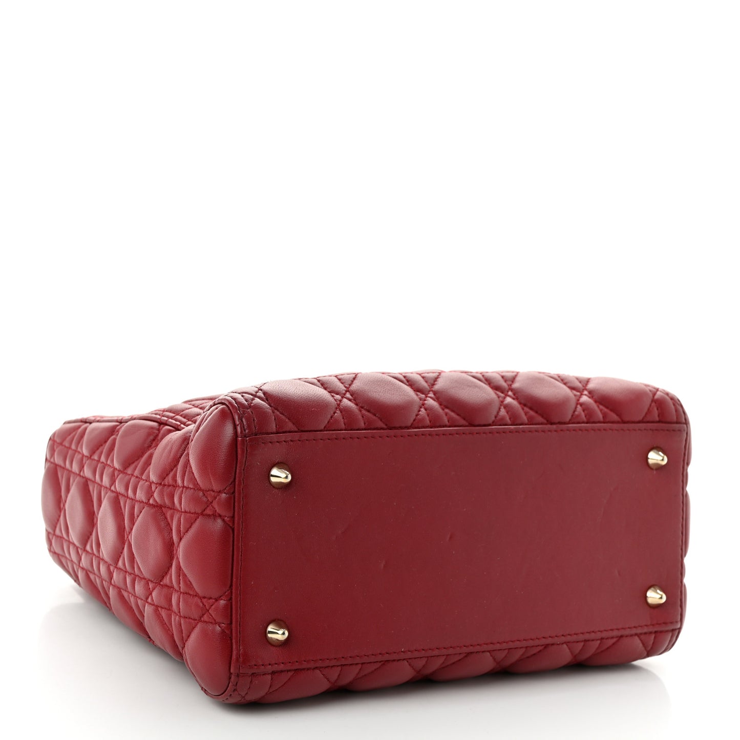 Lambskin Cannage Medium Lady Dior Red