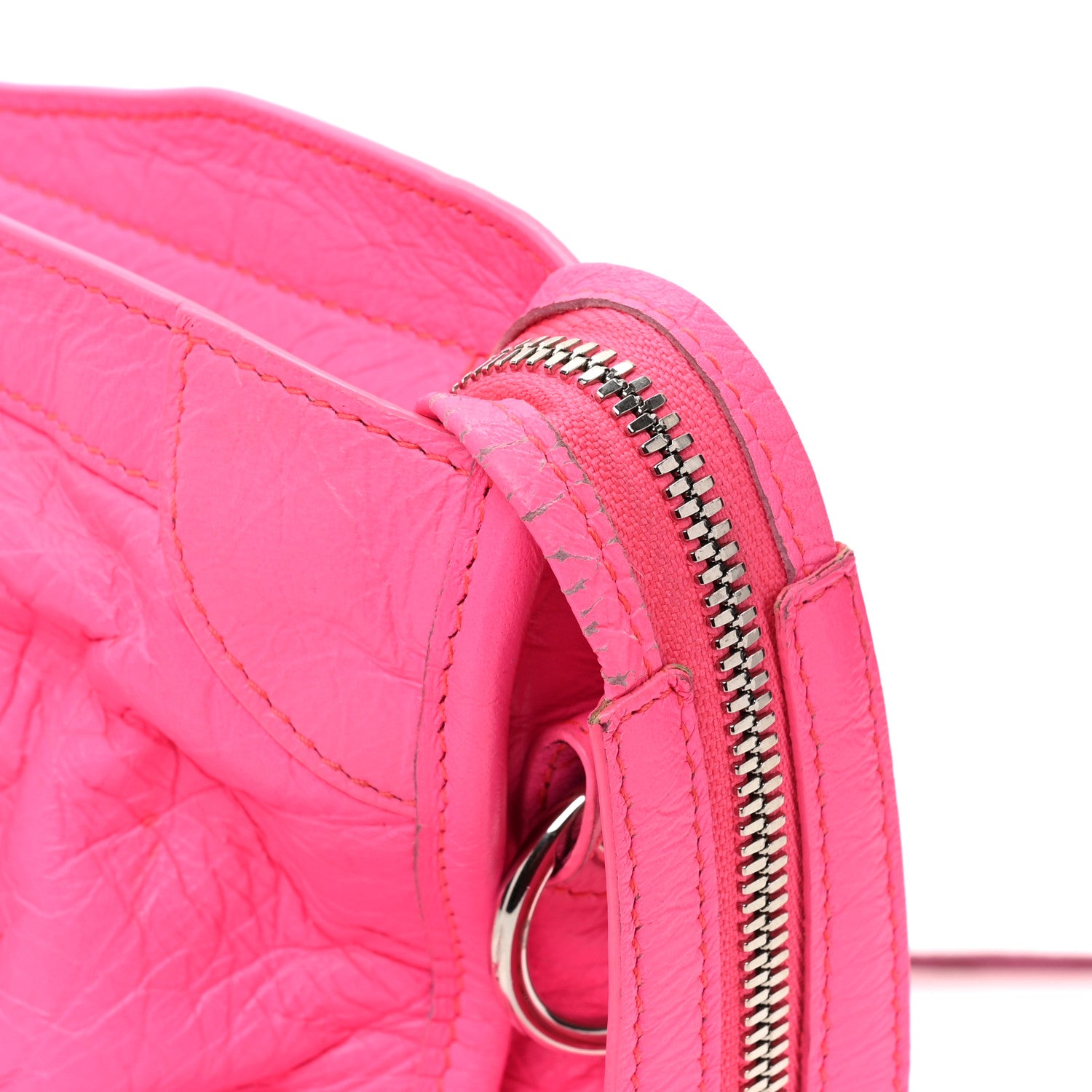 Balenciaga Agneau Classic Silver Hardware S City Rose Fluo 10 of 18