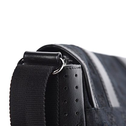 Gucci Monogram Small Double Buckle Flap Messenger Bag Black 17 of 19