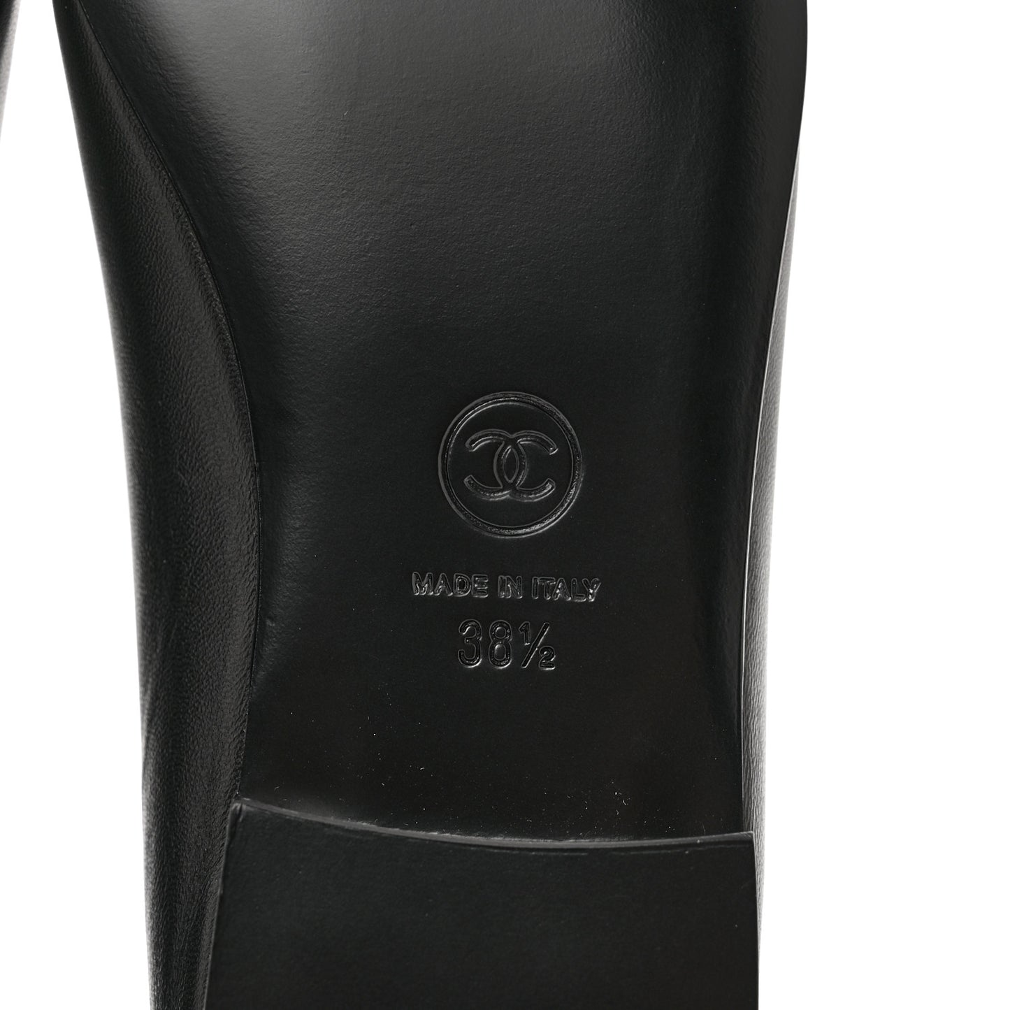 Lambskin Patent Cap Toe Ballerina Flats 38.5 Black