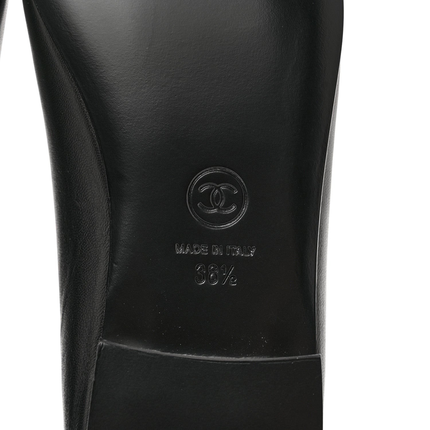 Chanel Lambskin Patent Cap Toe Ballerina Flats 38.5 Black 6 of 9