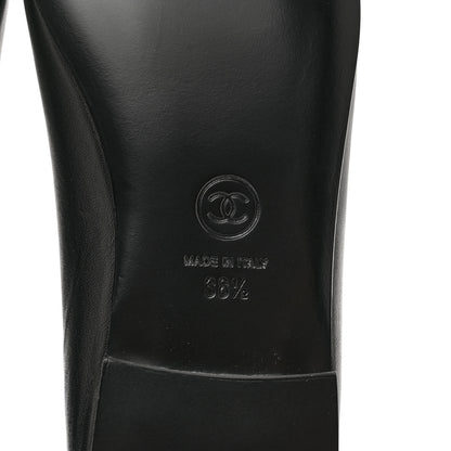 Chanel Lambskin Patent Cap Toe Ballerina Flats 38.5 Black 6 of 9