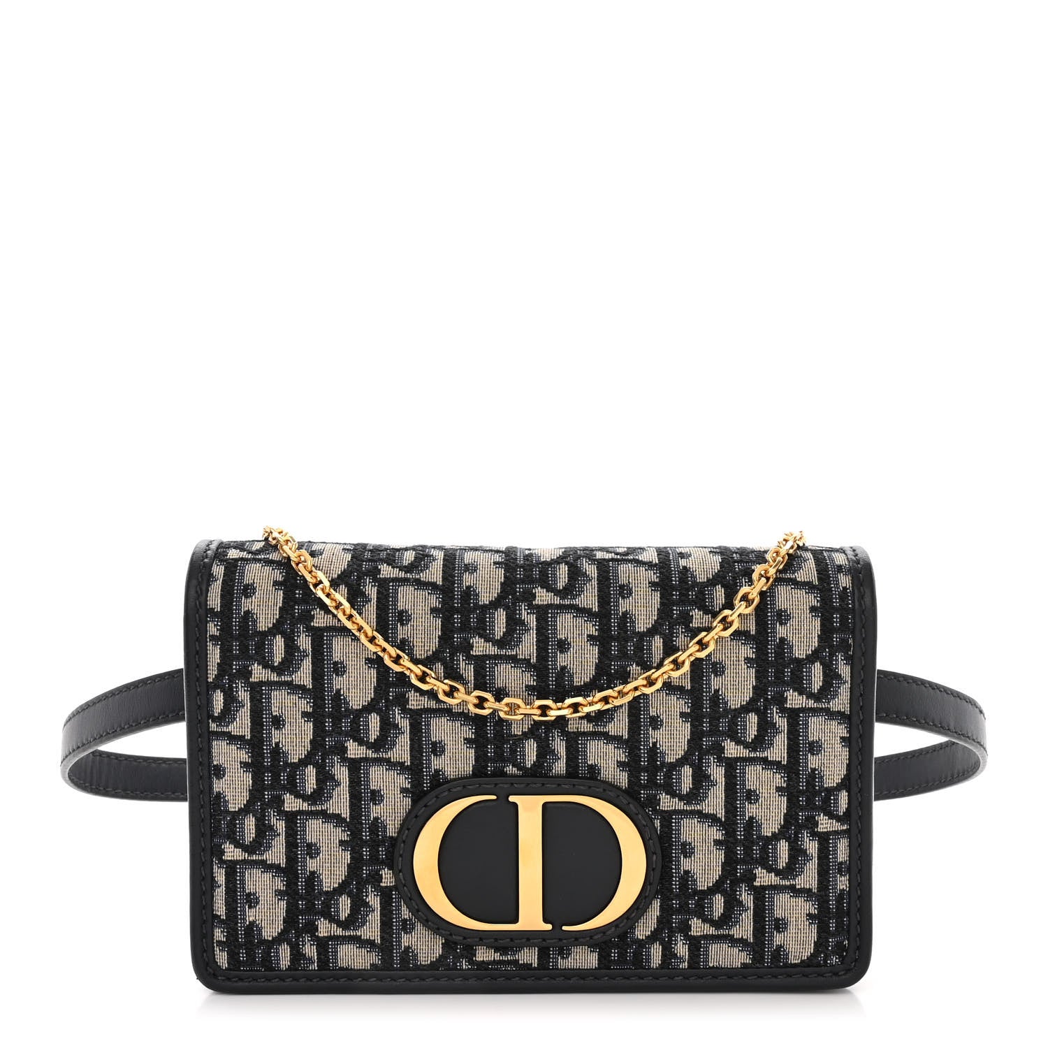 Christian Dior Oblique 30 Montaigne 2-In-1 Pouch Blue 1 of 12