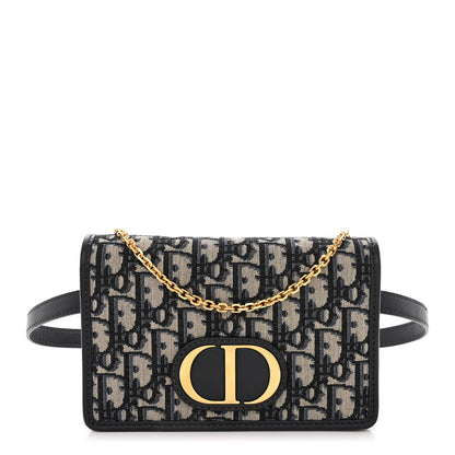 Christian Dior Oblique 30 Montaigne 2-In-1 Pouch Blue 1 of 12