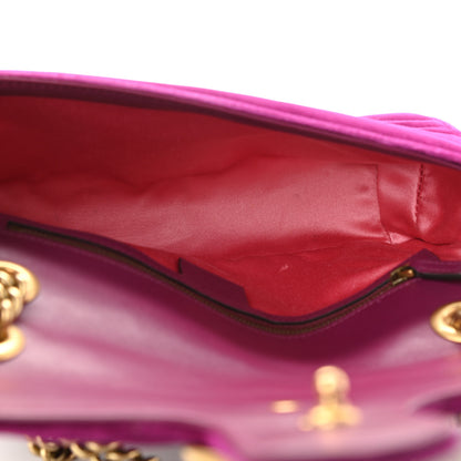 Gucci Velvet Matelasse Small GG Marmont Shoulder Bag Fuchsia Violet Cyclamen 5 of 11