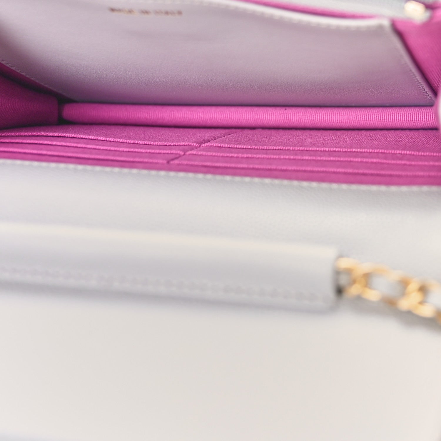 Chanel Caviar Quilted Textured CC Wallet on Chain WOC Grey 5 of 10