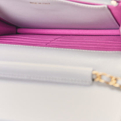 Chanel Caviar Quilted Textured CC Wallet on Chain WOC Grey 5 of 10