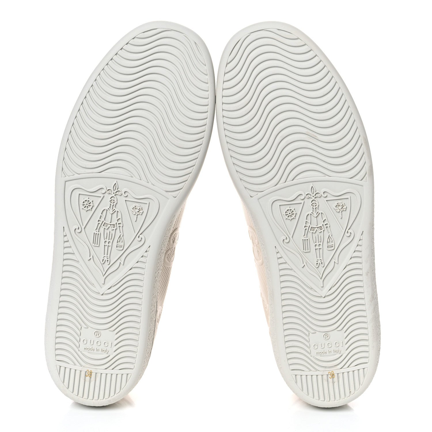 Gucci Calfskin GG Tennis Embossed Womens Ace Sneakers 38 Mystic White 5 of 8