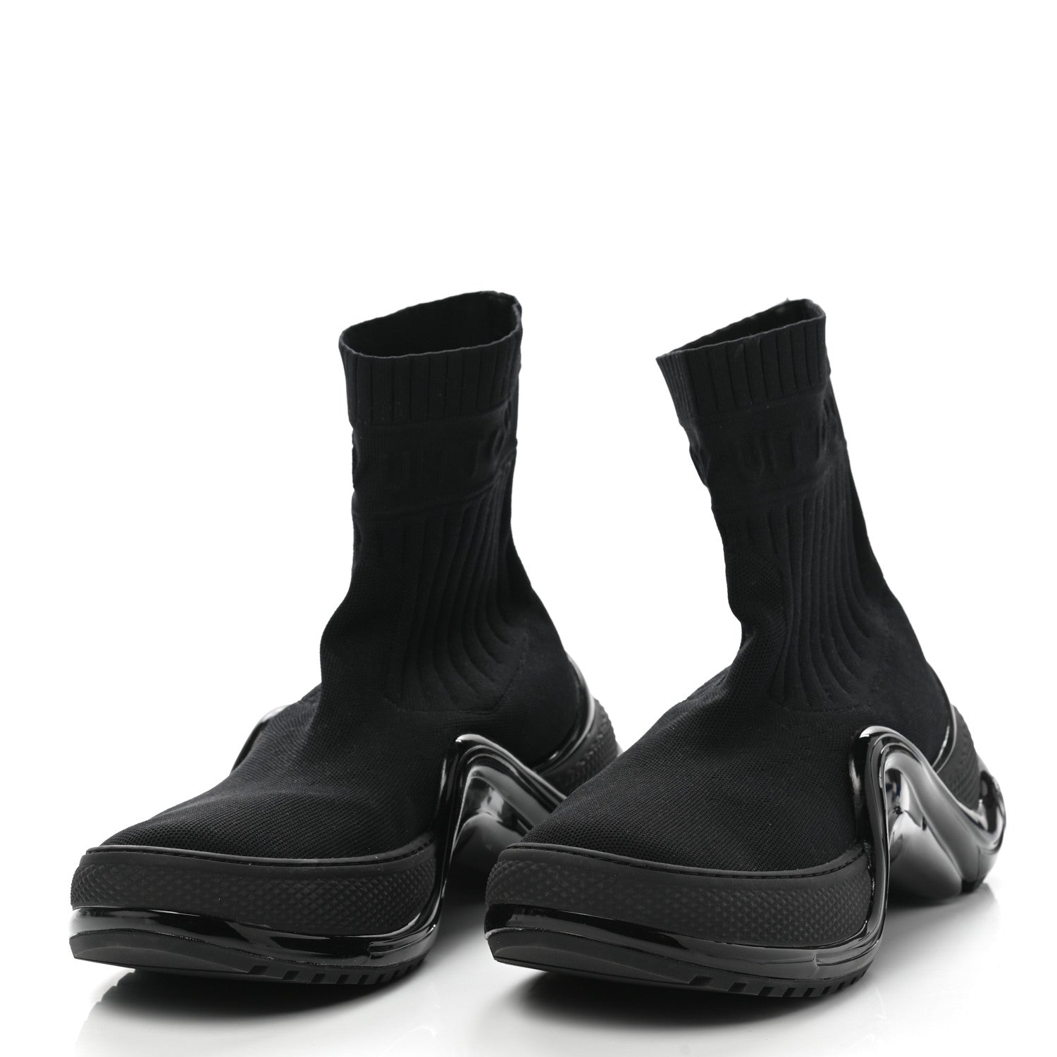 Louis Vuitton Stretch Textile Patent LV Archlight Sneaker Boots 41 Black 3 of 8