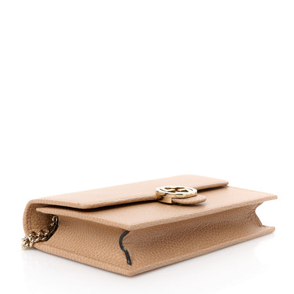 Gucci Dollar Calfskin Interlocking G Chain Wallet Camelia 4 of 11