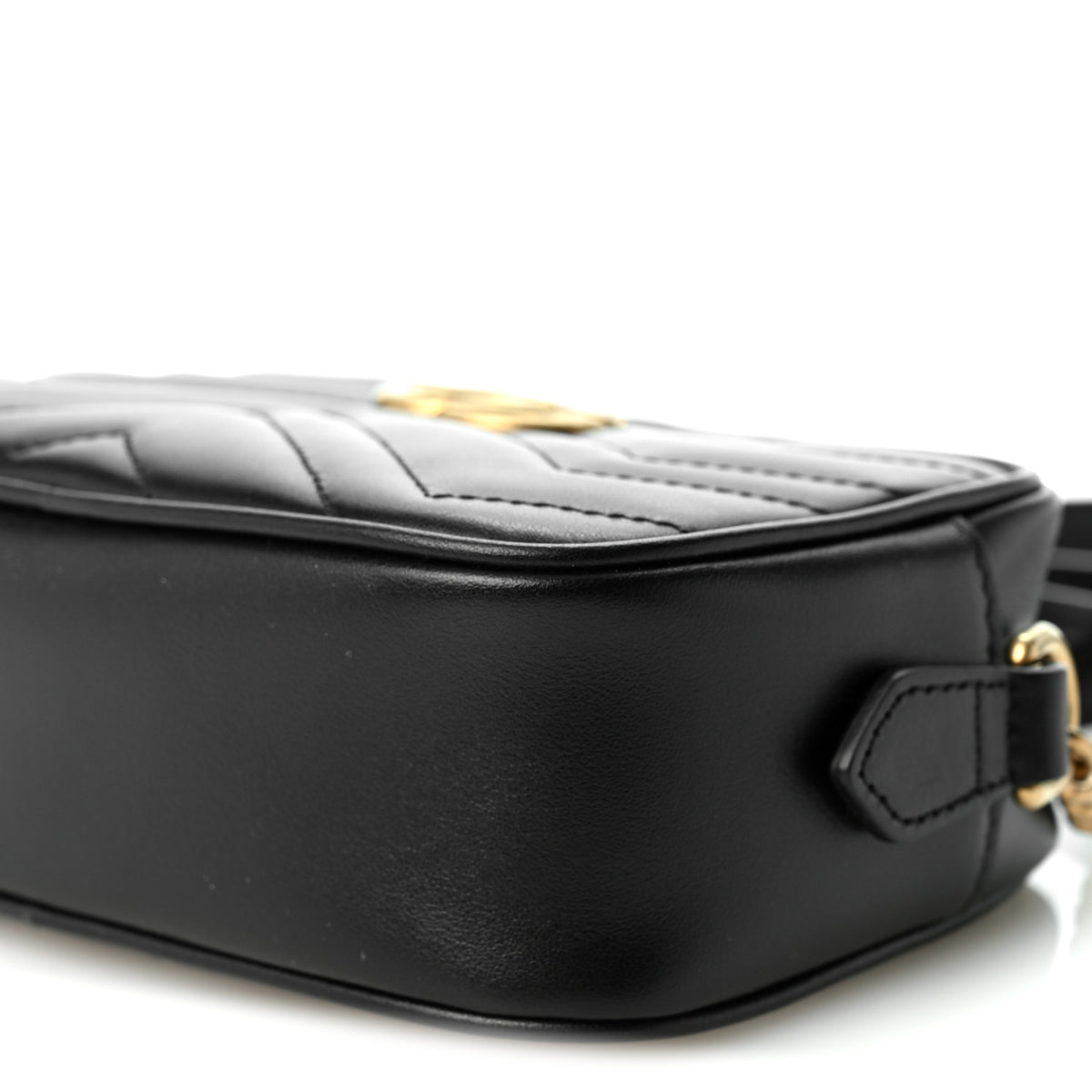 Gucci Calfskin Matelasse Mini GG Marmont Chain Shoulder Bag Black 10 of 10