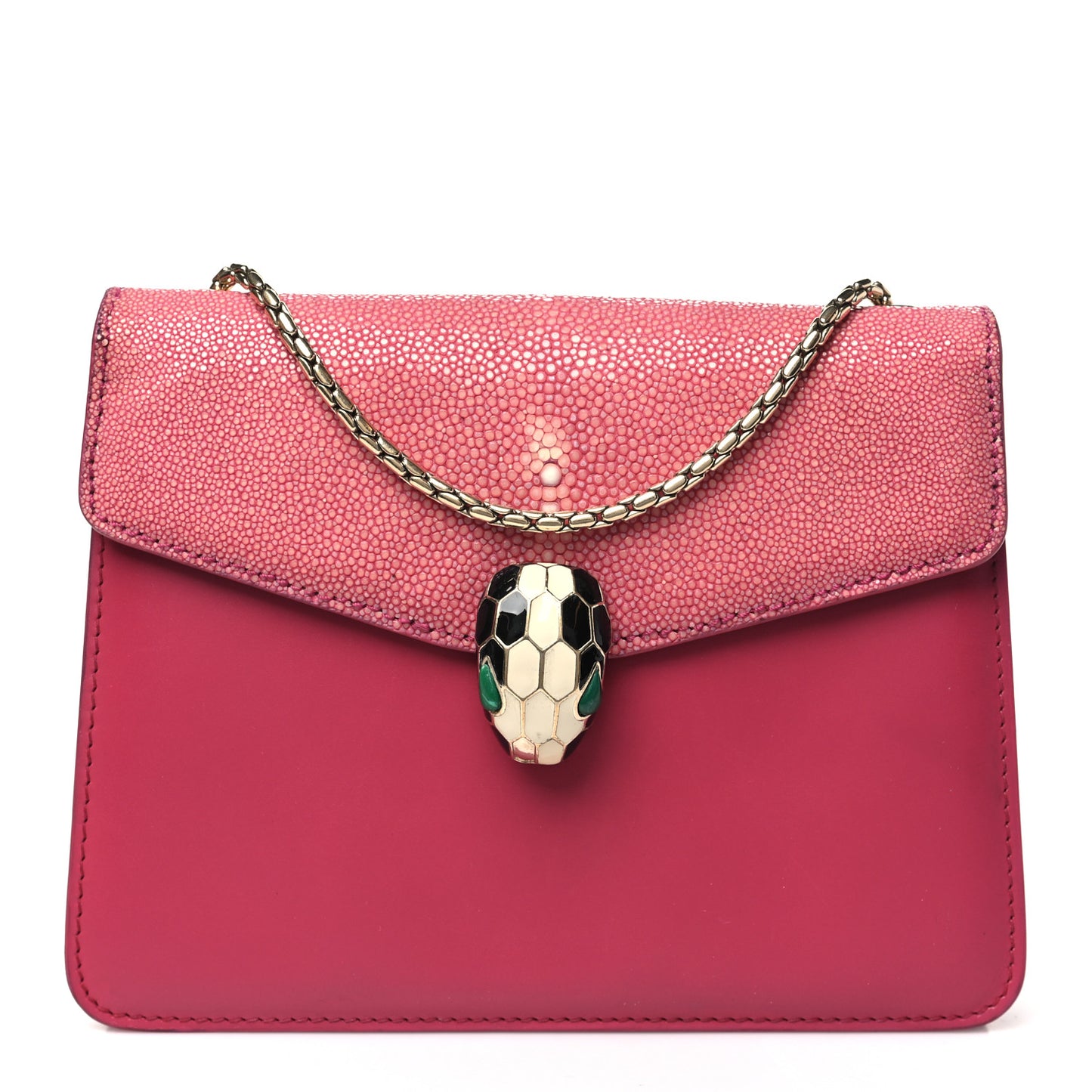 Calfskin Galuchat Serpenti Forever Crossbody Bag Pink