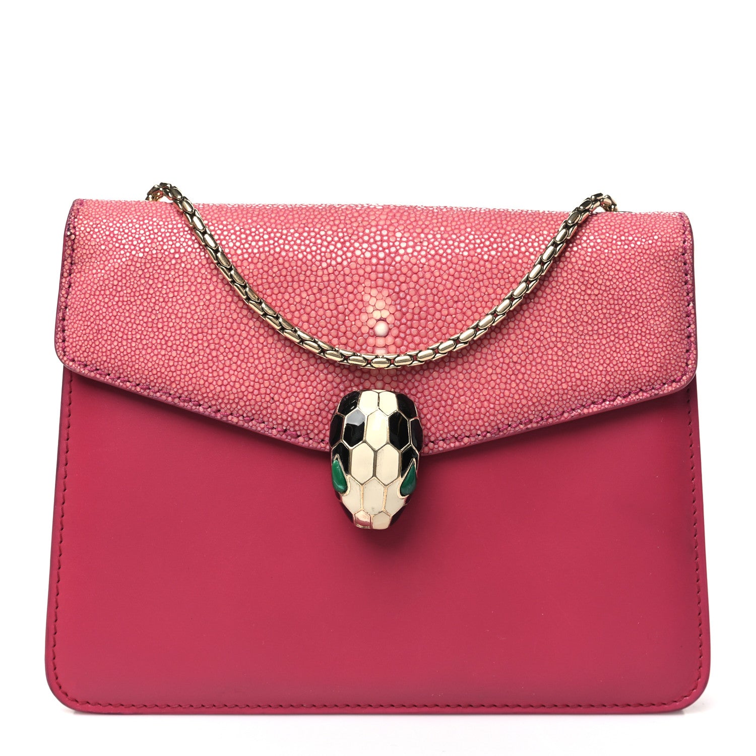 Bulgari Calfskin Galuchat Serpenti Forever Crossbody Bag Pink 1 of 11