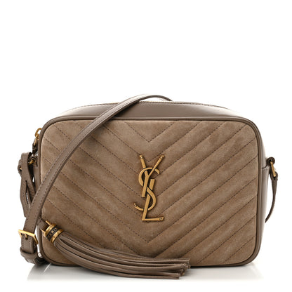 Saint Laurent Suede Matelasse Monogram Lou Camera Bag Taupe 1 of 11