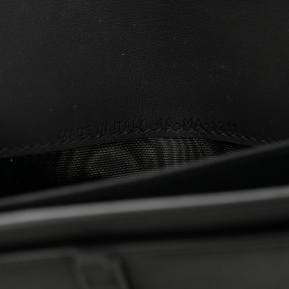 Christian Dior Ultra Matte Calfskin Saddle Chain Wallet Pouch Black 8 of 12