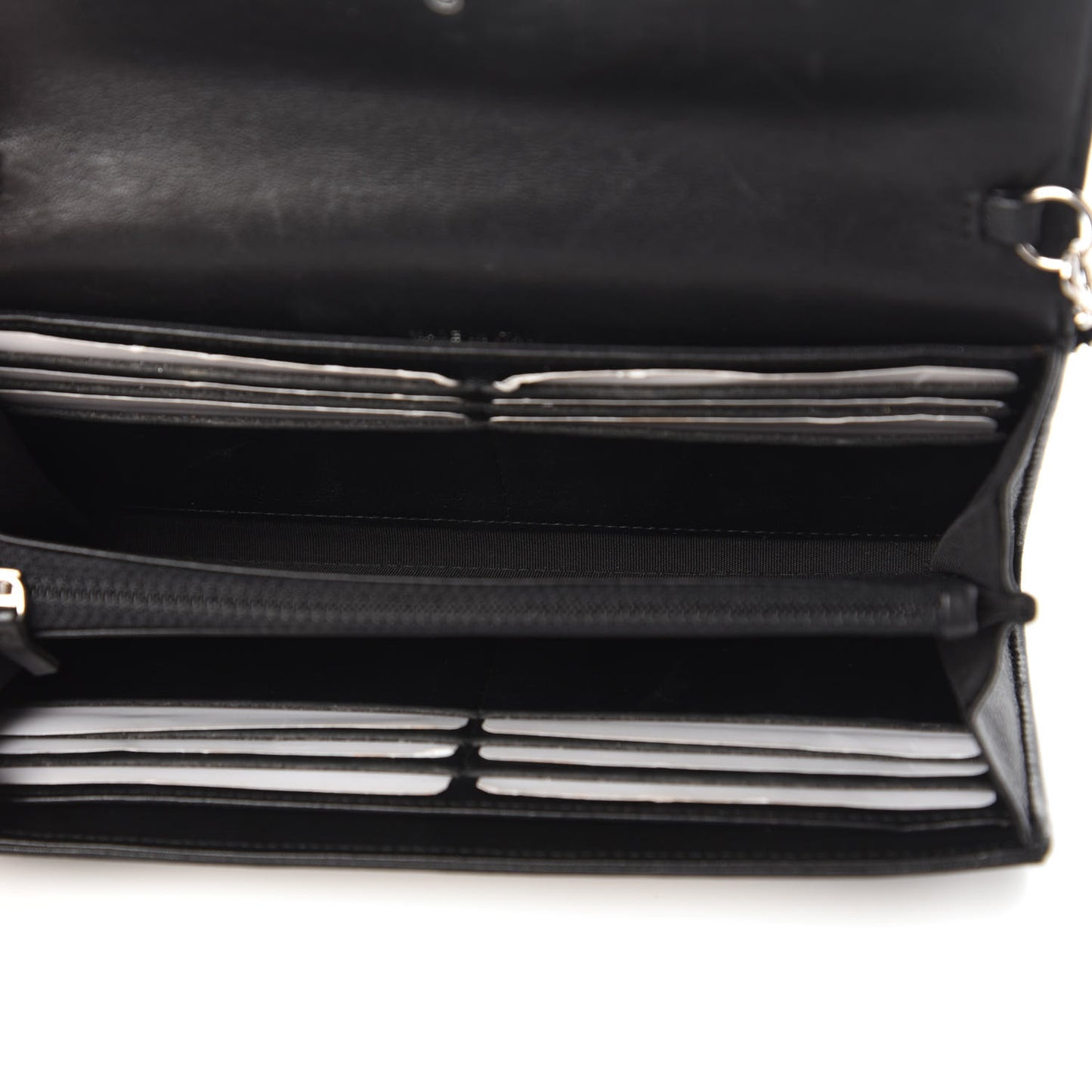 Iridescent Lizard Ombre Wallet On Chain WOC Black Silver