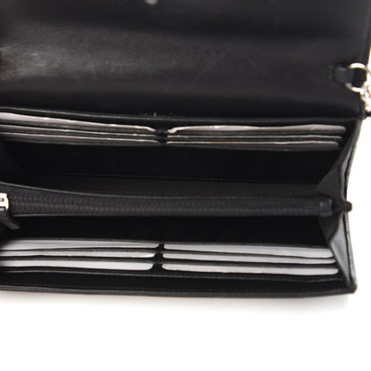 Chanel Iridescent Lizard Ombre Wallet On Chain WOC Black Silver 5 of 12