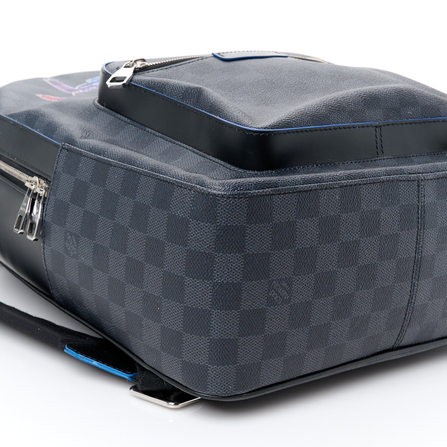 Damier Graphite Logo Josh Backpack Blue Multicolor