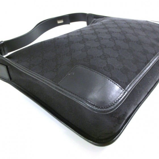 Canvas Monogram Shoulder Bag Black