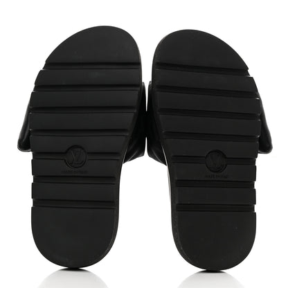Louis Vuitton Nylon Monogram Eclipse Womens Pool Pillow Comfort Mules 36 Black 5 of 9