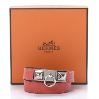 Hermes Epsom Rivale Double Tour Bracelet XS Rose Jaipur 6 of 6