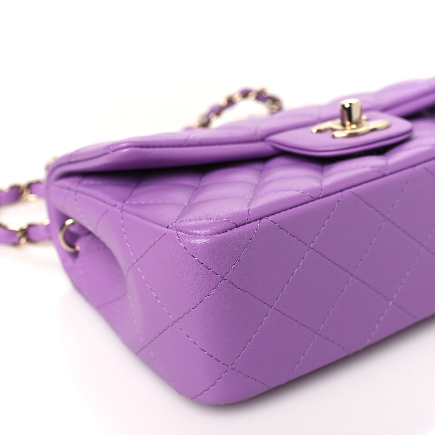 Chanel Lambskin Quilted Mini Rectangular Flap Purple 8 of 10