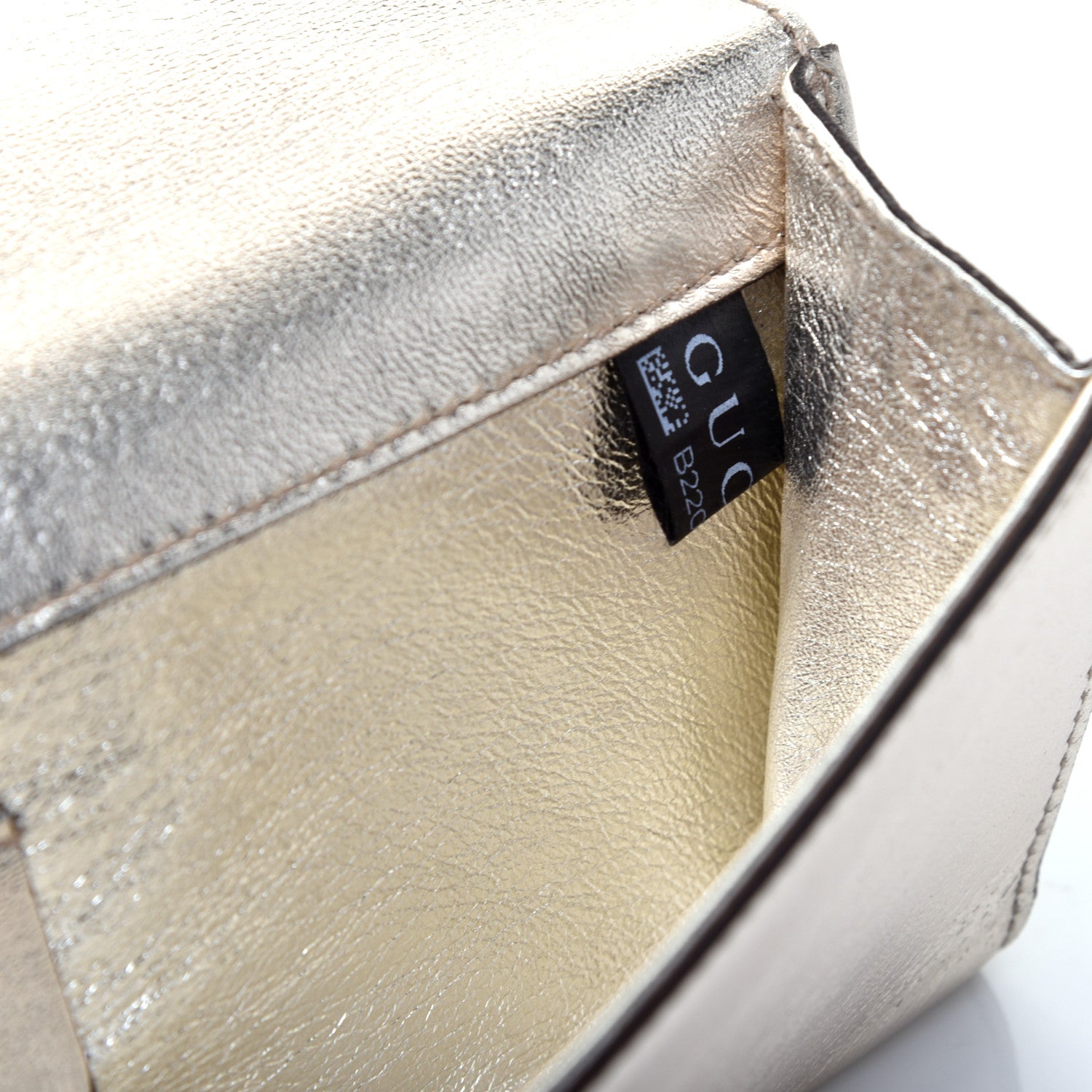 Gucci Metallic Calfskin Romy Clutch Silver 8 of 11