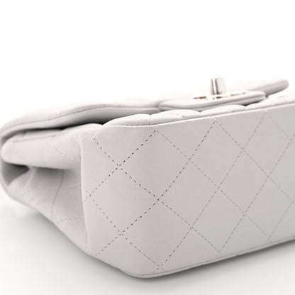 Chanel Lambskin Quilted Mini Square Flap Light Grey 8 of 10