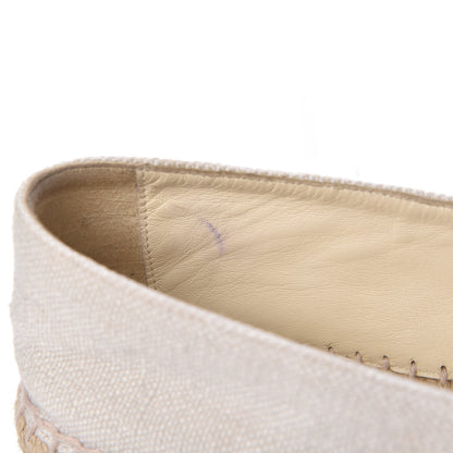 Chanel Linen CC Espadrilles 37 Beige Black 13 of 17
