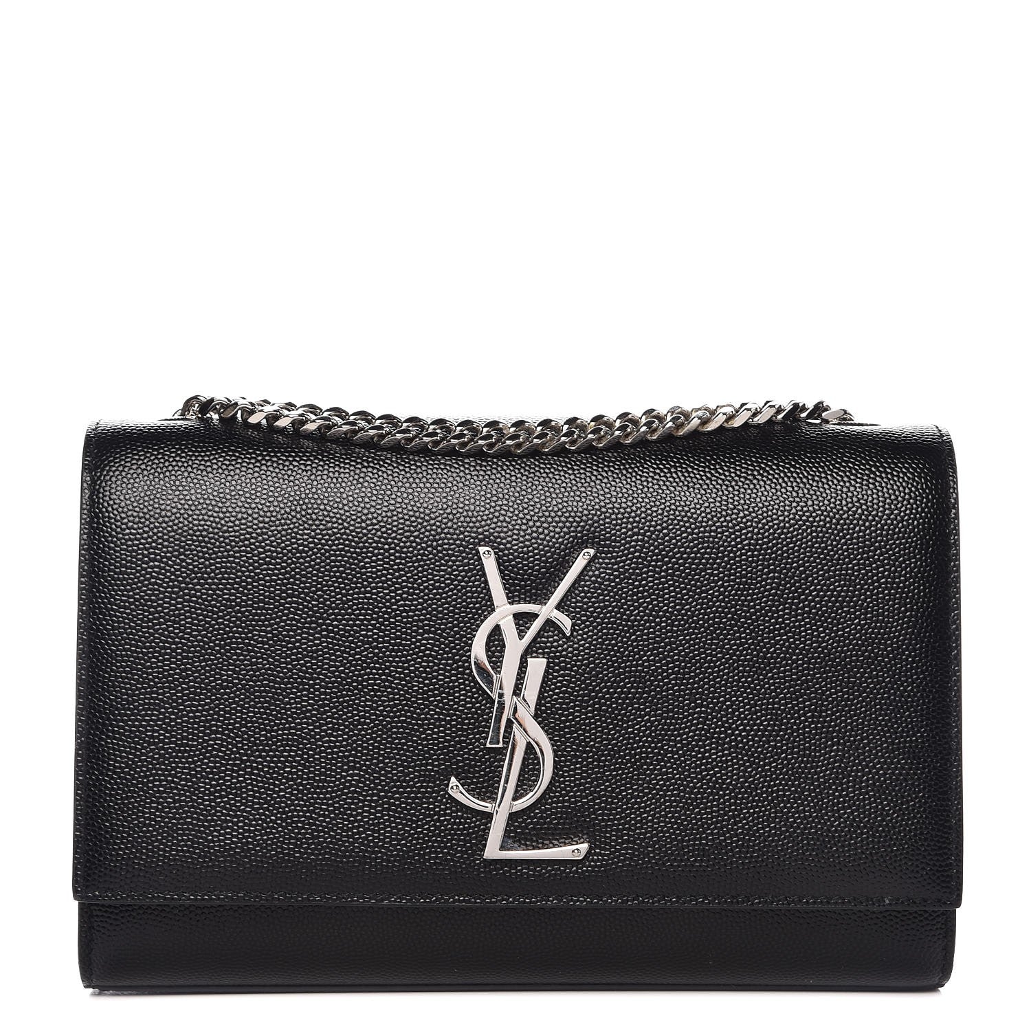 Saint Laurent Grain De Poudre Small Monogram Kate Satchel Black 1 of 8