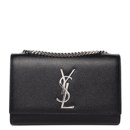 Saint Laurent Grain De Poudre Small Monogram Kate Satchel Black 1 of 8
