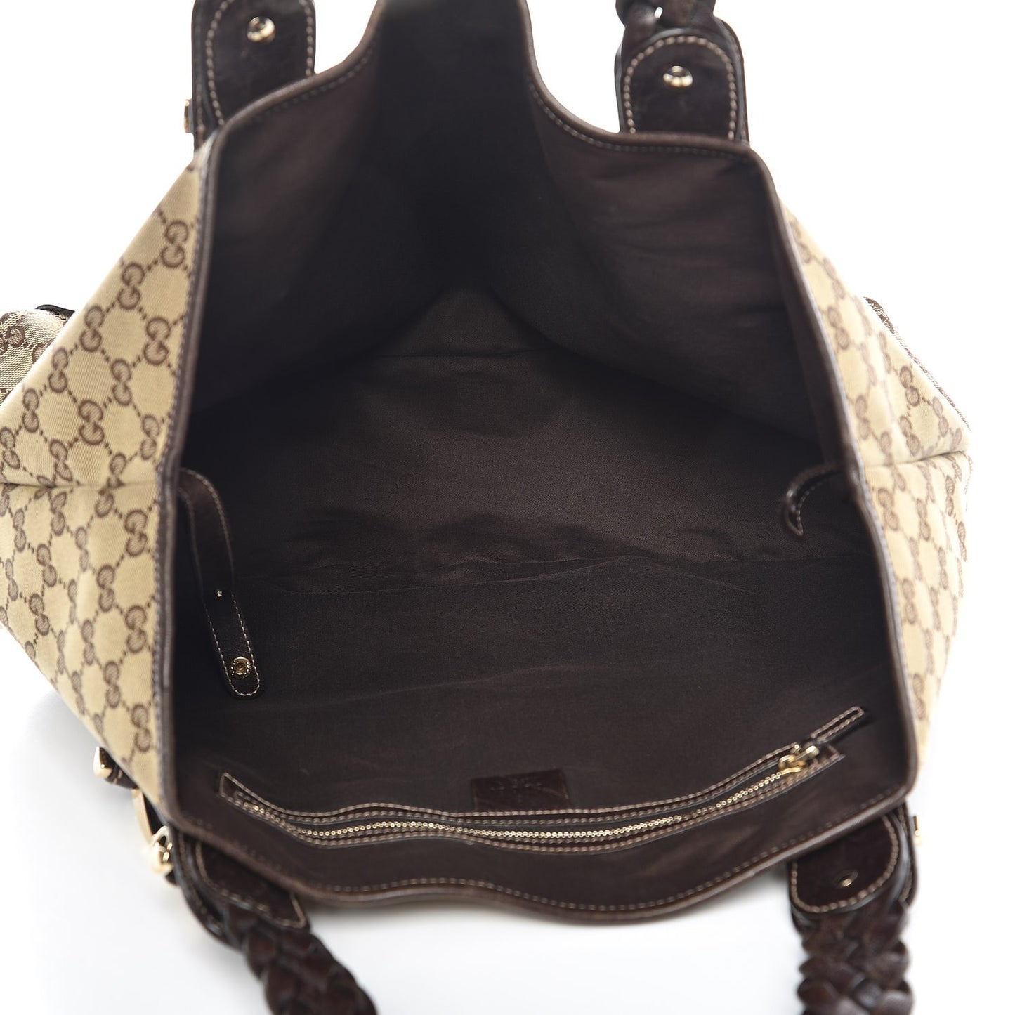 Monogram Medium Pelham Braided Tote Bag Dark Brown