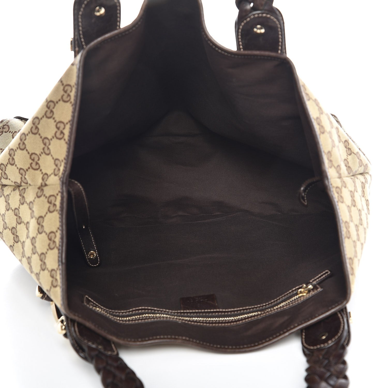 Gucci Monogram Medium Pelham Braided Tote Bag Dark Brown 5 of 13