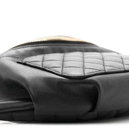Chanel Lambskin Quilted Waist Bag Fanny Pack Black 9 of 10