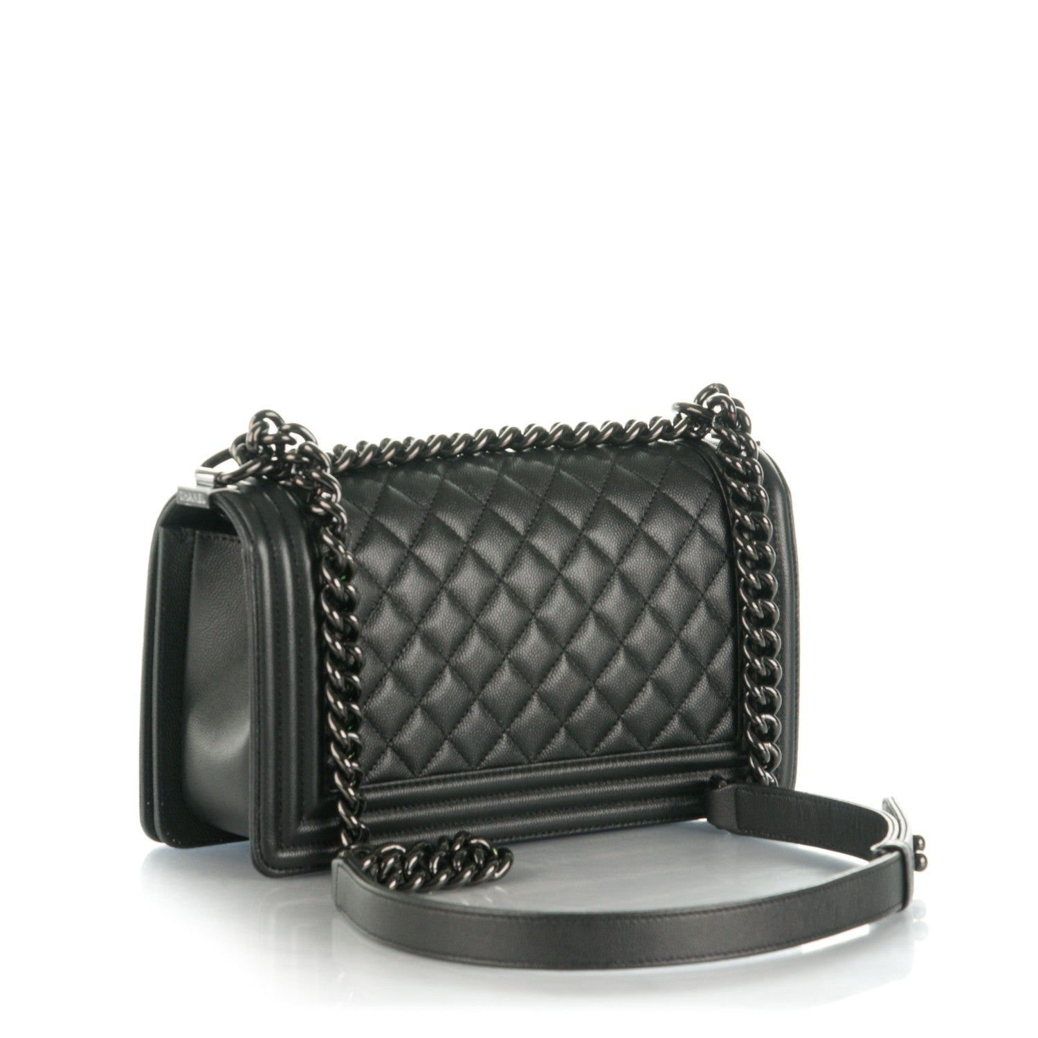 Chanel Caviar Quilted Medium Boy Flap So Black 4 of 9