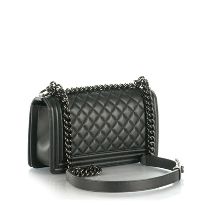 Chanel Caviar Quilted Medium Boy Flap So Black 4 of 9